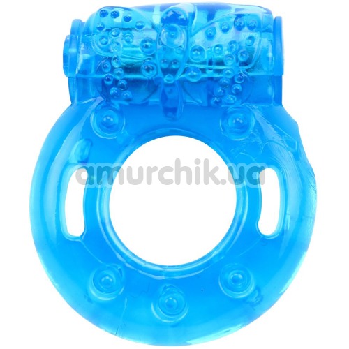 Виброкольцо Reusable Cock Ring, голубое - Фото №1