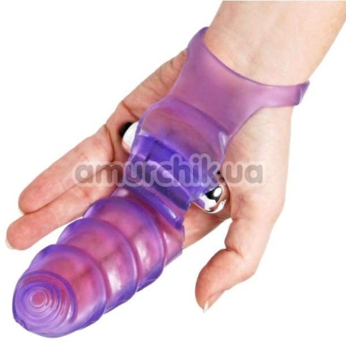 Насадка на палець з вібрацією Frisky Double Finger Banger Vibrating G-Spot Glove, фіолетова