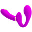 Безремневой страпон с вибрацией и электростимуляцией Pretty Love Thunderbird, фиолетовый - Фото №3