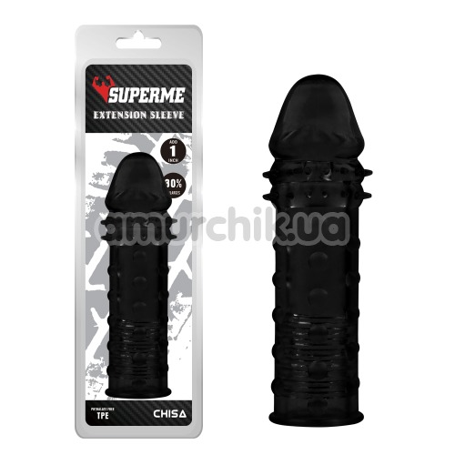 Насадка на пенис Superme Extension Sleeve, черная