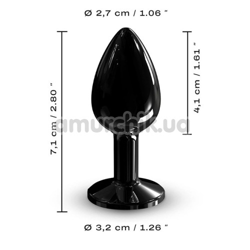 Анальна пробка з чорним кристалом Dorcel Diamond Plug S, чорна