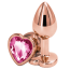Анальная пробка с розовым кристаллом SWAROVSKI в виде сердца Rear Assets S, золотая - Фото №1