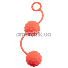 Вагинальные шарики Little Frisky с пупырышками, оранжевые - Фото №1