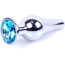 Анальная пробка со светло-голубым кристаллом Exclusivity Jewellery Silver Plug Long, серебряная - Фото №1