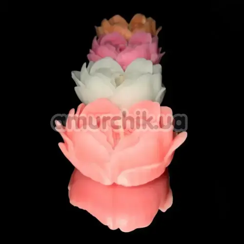 Свічка у вигляді троянди GlowKink L - світиться у темряві, персикова