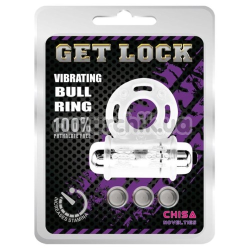 Виброкольцо Get Lock Vibrating Bull Ring, прозрачное