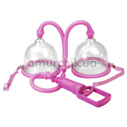 Вакуумная помпа для увеличения груди Breast Pump 014091-5, розовая