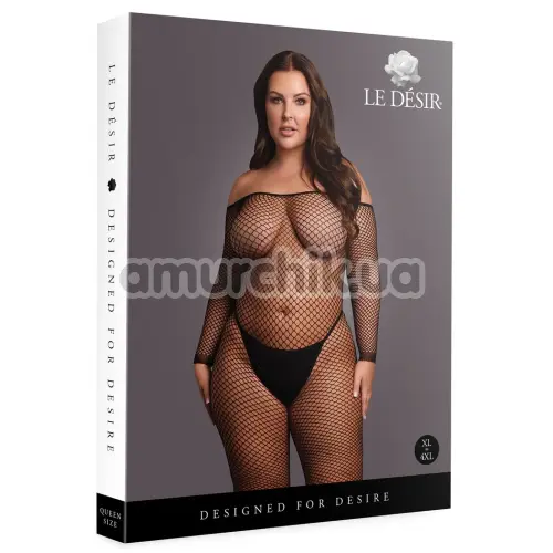 Комбінезон Le Desir Bodystocking OffShoulder Neck Fishnet/Open, чорний