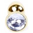 Анальная пробка с прозрачным кристаллом Exclusivity Jewellery Gold Plug, золотая - Фото №2
