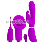 Вібратор із 4 насадками Pretty Love Thrill Kit, фіолетовий - Фото №1