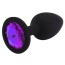 Анальная пробка с фиолетовым кристаллом SWAROVSKI Zcz M, черная - Фото №0