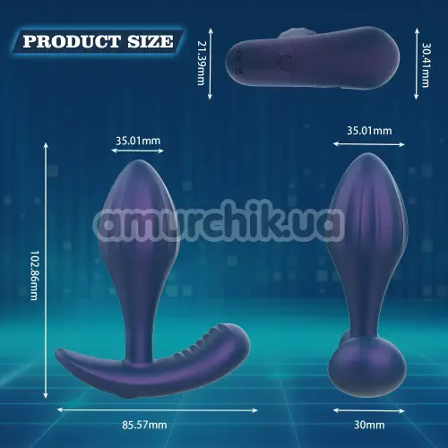 Анальная пробка с вибрацией Odeco Every Night Toys Miah, фиолетовая