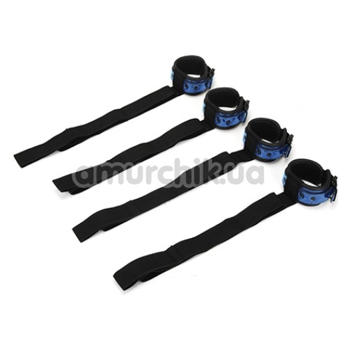 Фиксаторы для рук и ног Whipsmart Diamond Colleсtion Bed Restrain Kit, синие - Фото №1