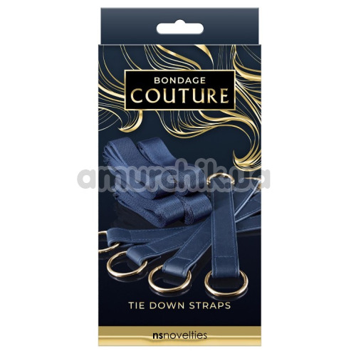 Ремешки для фиксации к кровати Bondage Couture Tie Down Straps, синие