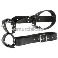Бондажный набор Bad Kitty Naughty Toys Neck Restraint With Handcuffs, черный - Фото №1