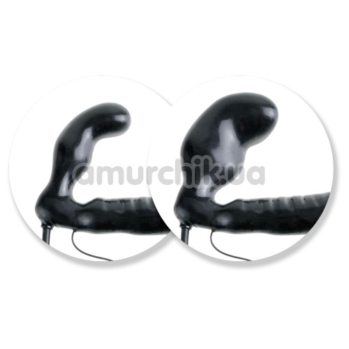 Подвійний страпон з вібрацією Fetish Fantasy Series Inflatable Vibrating Strapless Strap-On, чорний