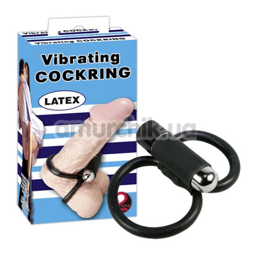 Віброкільце Vibrating Cockring Latex, чорне