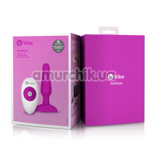Анальная пробка с вибрацией B-Vibe Vibrating Novice Plug, розовая