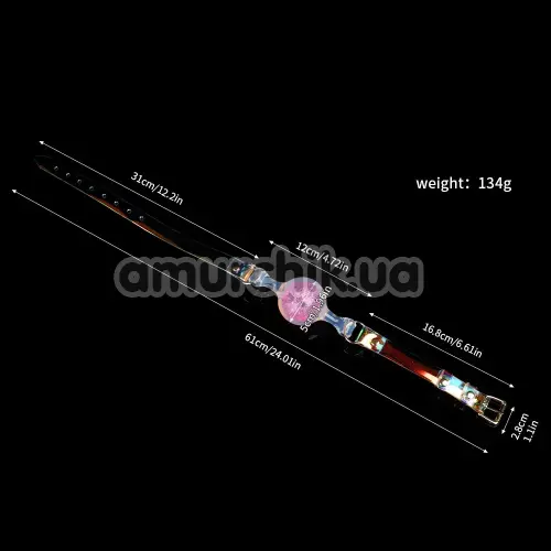 Кляп Univibe Crystal Gag L, рожевий