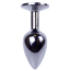 Анальная пробка с прозрачным кристаллом Exclusivity Jewellery Dark Silver Plug, серебряная - Фото №5