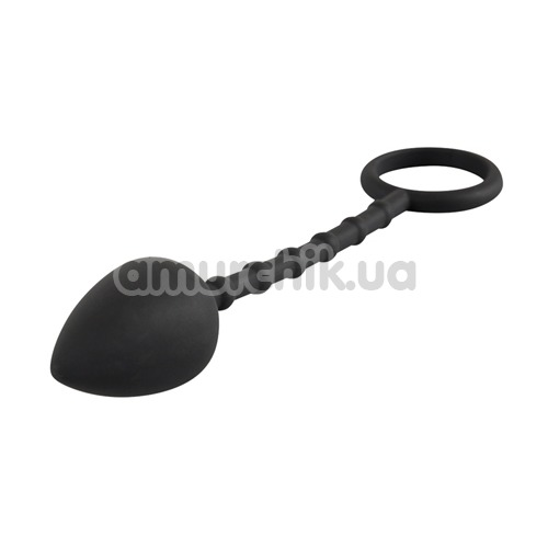 Анальная пробка с одним эрекционным кольцом Intense Plug Cock & Ball Ring, черная