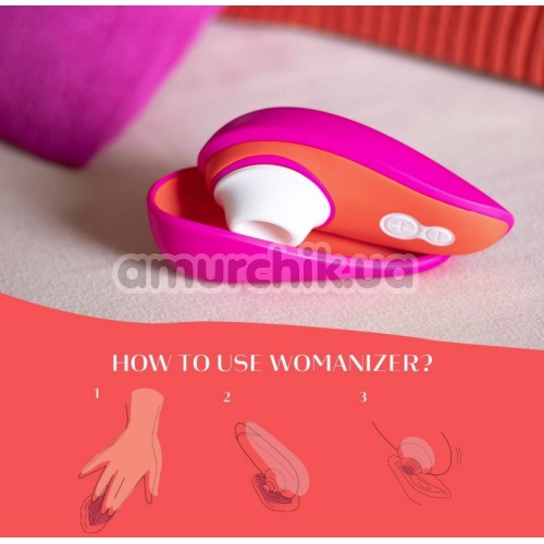 Симулятор орального секса для женщин Womanizer Liberty by Lily Allen, оранжево-розовый