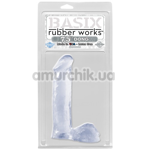 Фаллоимитатор Basix Rubber Works 7.5 Dong, прозрачный