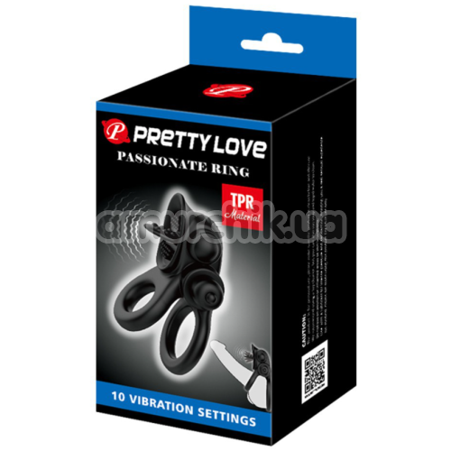 Виброкольцо для члена Pretty Love Passionate Ring, черное