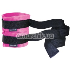 Фіксатори для рук Sex & Mischief Kinky Pinky Cuffs With Tethers, рожеві - Фото №1