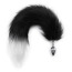 Анальная пробка с черно-белым хвостом лисы DS Fetish Anal Plug Faux Fur Fox Tail S, серебристая - Фото №0