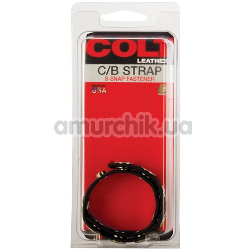 Ерекційне кільце Colt Leather C / B Strap 8 Snap Fastener, чорне
