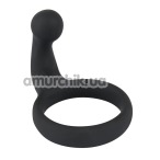 Эрекционное кольцо со стимулятором простаты Black Velvets Cock Ring, черное - Фото №1
