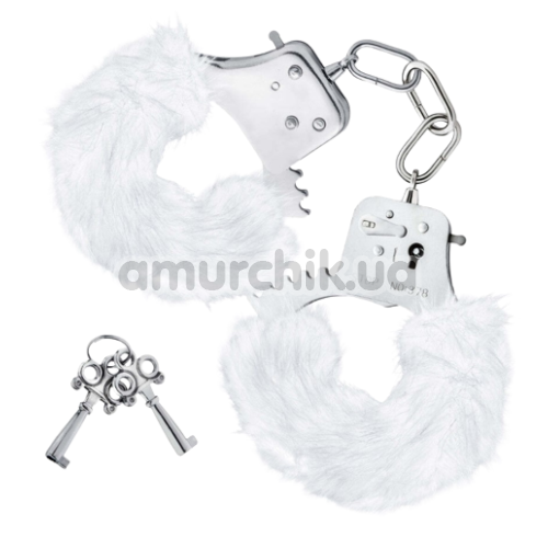 Наручники Temptasia Plush Fur Cuffs, белые - Фото №1