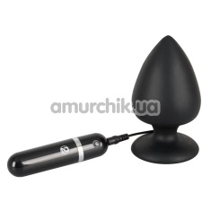 Анальная пробка Black Velvets Vibrating Plug Silicone, черная - Фото №1
