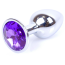 Анальная пробка с фиолетовым кристаллом Exclusivity Jewellery Silver Plug, серебряная - Фото №1