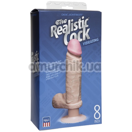 Вибратор The Realistic Cock Vibrating 23.6 см, телесный