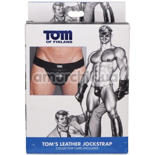 Мужские трусы Tom of Finland Leather Jock Strap, черные