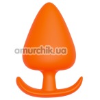 Анальная пробка Bootyful Silicone Plug With T-Handle 7 см, оранжевая - Фото №1