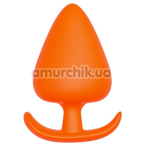 Анальная пробка Bootyful Silicone Plug With T-Handle 7 см, оранжевая - Фото №1