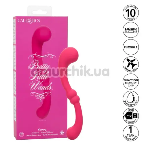 Вибратор для точки G Pretty Little Wands Curvy, розовый
