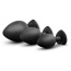 Набор анальных пробок с радужными кристаллами в виде сердечек Luxe Bling Plugs Trainer Kit, черный - Фото №2