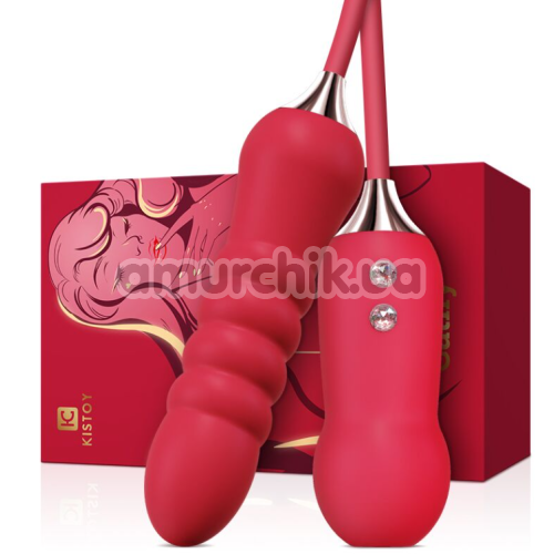 Симулятор орального секса для женщин с пульсацией KissToy Cathy, красный
