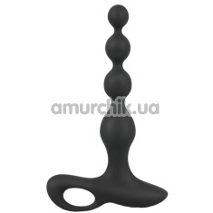 Анальная цепочка с вибрацией Black Velvets Rechargeable Anal Beads, черная - Фото №1