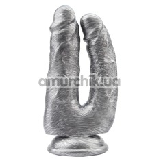 Подвійний фалоімітатор Dark Muscle  Dick Cumming, срібний - Фото №1