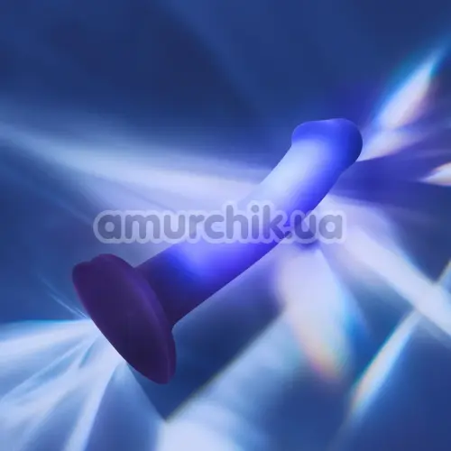 Фалоімітатор з підсвіткою Strap-On-Me Glow-LED Dildo M, синьо-фіолетовий