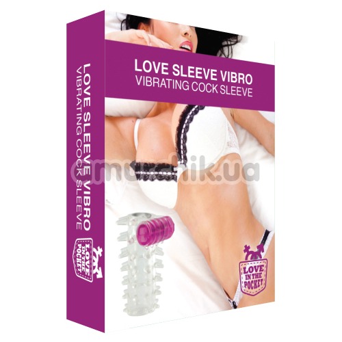 Насадка на пенис с вибрацией Love Sleeve Vibro, прозрачная