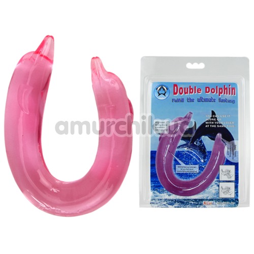 Двокінцевий фалоімітатор Baile Double Dolphin, рожевий