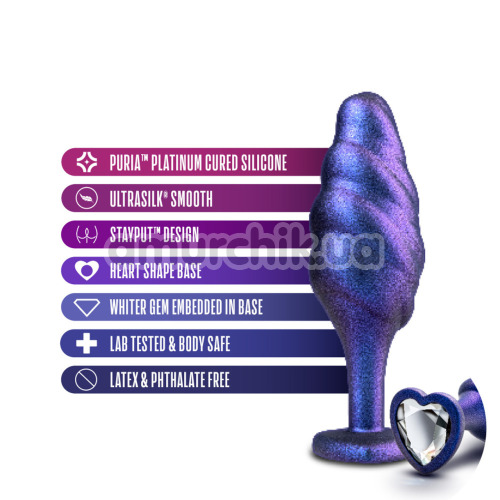 Анальная пробка Anal Adventures Matrix Bumped Bling Plug, фиолетовая