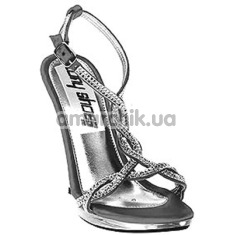 Босоніжки зі стразами Sandals сріблясті (модель 3225) - Фото №1