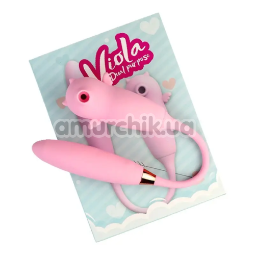 Симулятор орального сексу з вібрацією для жінок Viola Dual Purpose, рожевий
